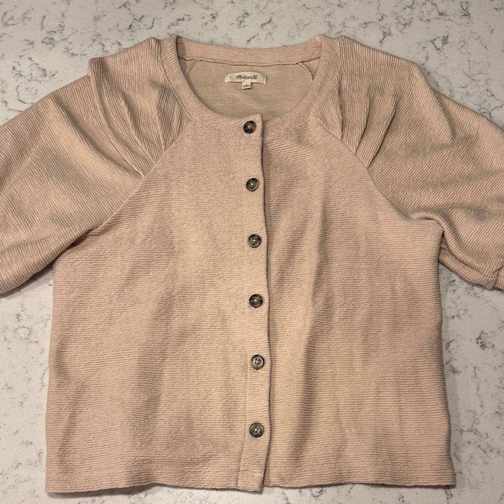 Madewell Blush Button-Up Cardigan Small